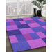 Machine Washable Transitional Neon Purple Rug in a Family Room, wshpat3537pur