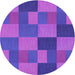 Square Patterned Neon Purple Rug, pat3537pur