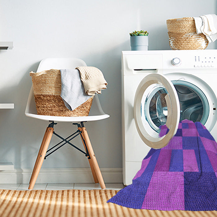 Machine Washable Transitional Neon Purple Rug in a Washing Machine, wshpat3537pur