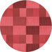 Square Patterned Red Rug, pat3537rd