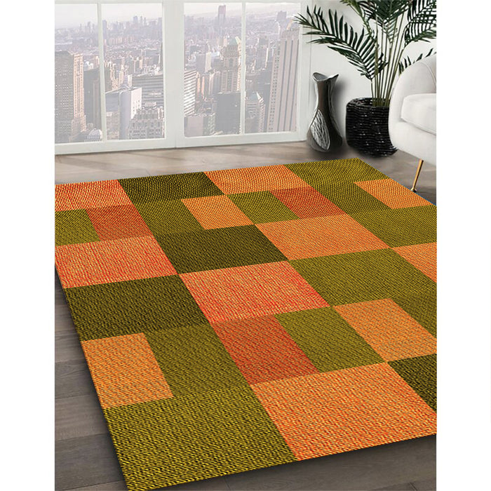 Machine Washable Transitional Mahogany Brown Rug in a Family Room, wshpat3537yw
