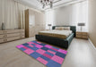 Patterned Purple Novelty Rug in a Bedroom, pat3537