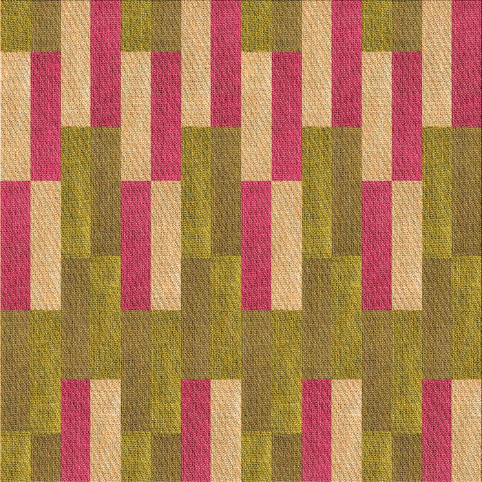 Round Patterned Red Rug, pat3538org