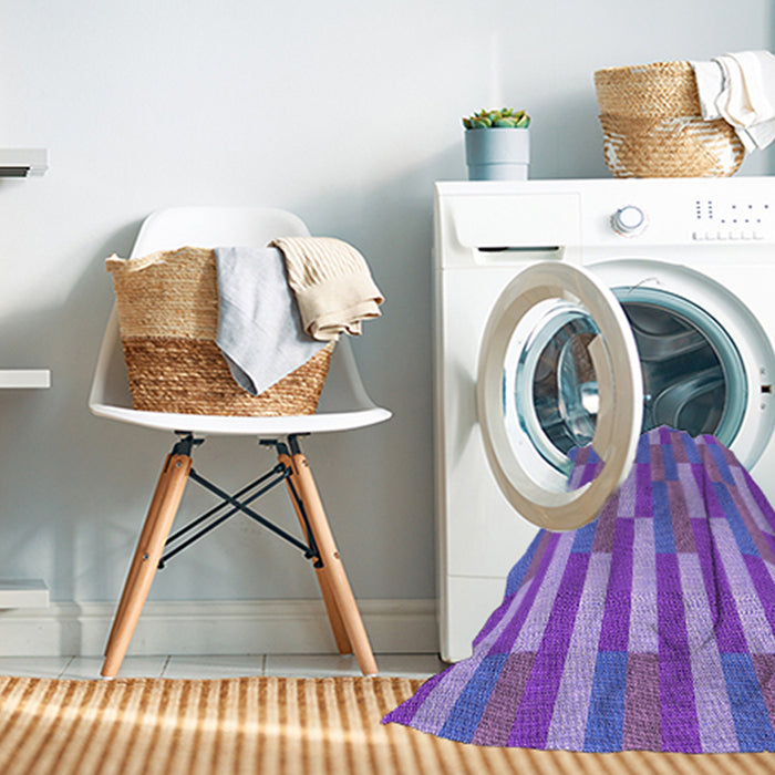 Machine Washable Transitional Blue Violet Purple Rug in a Washing Machine, wshpat3538pur