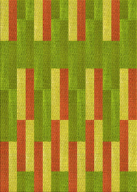 Machine Washable Transitional Green Rug, wshpat3538yw