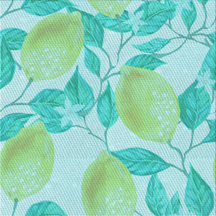 Round Patterned Aquamarine Green Rug, pat3539lblu