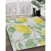 Patterned Khaki Green Novelty Rug, pat3539