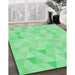 Patterned Green Rug in Family Room, pat354grn