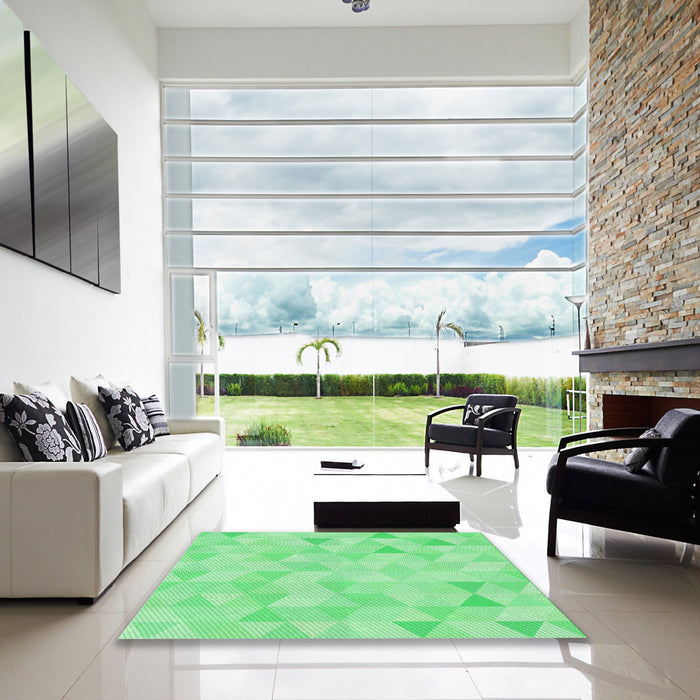 Machine Washable Transitional Green Rug in a Kitchen, wshpat354grn