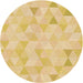 Square Machine Washable Transitional Yellow Rug in a Living Room, wshpat354org