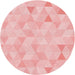 Square Machine Washable Transitional Pastel Red Pink Rug in a Living Room, wshpat354rd