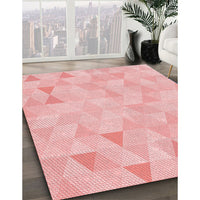 Patterned Pastel Red Pink Rug, pat354rd