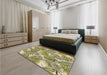 Patterned Oak Brown Rug in a Bedroom, pat3540brn