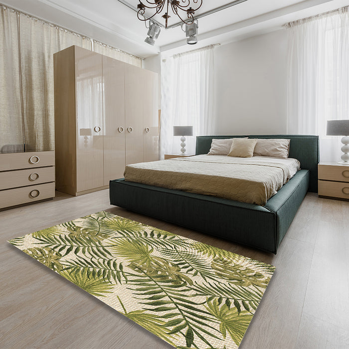 Patterned Oak Brown Rug in a Bedroom, pat3540brn