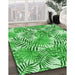 Patterned Jade Green Rug in Family Room, pat3540grn