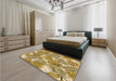 Patterned Dark Bisque Brown Rug in a Bedroom, pat3540org