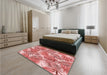 Patterned Pastel Pink Rug in a Bedroom, pat3540rd