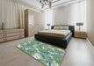 Patterned Pine Green Novelty Rug in a Bedroom, pat3540