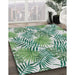 Patterned Pine Green Novelty Rug in Family Room, pat3540