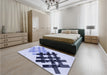 Patterned Blue Rug in a Bedroom, pat3541blu