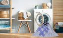 Machine Washable Transitional Blue Rug in a Washing Machine, wshpat3541blu