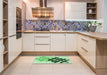 Patterned Green Rug in a Kitchen, pat3541grn