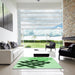 Machine Washable Transitional Green Rug in a Kitchen, wshpat3541grn