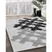 Machine Washable Transitional Smokey Gray Rug in a Family Room, wshpat3541gry