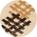 Square Patterned Light Brown Rug, pat3541org