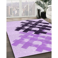 Patterned Blossom Pink Rug, pat3541pur