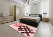 Patterned Pink Rug in a Bedroom, pat3541rd