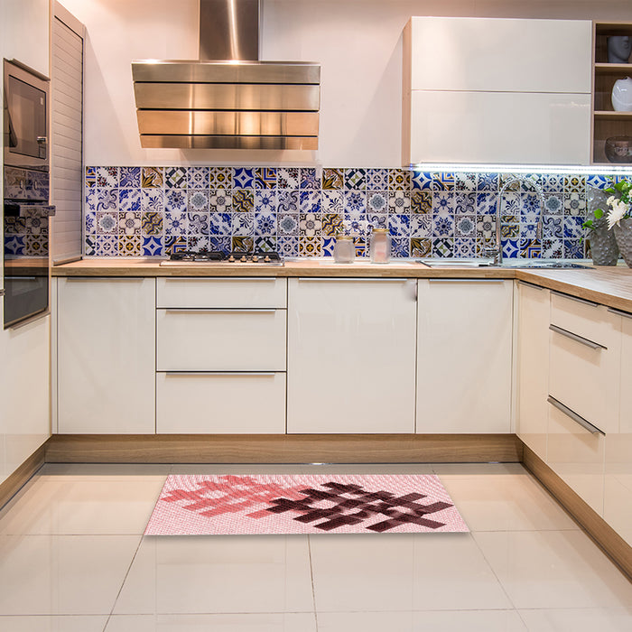 Patterned Pink Rug in a Kitchen, pat3541rd