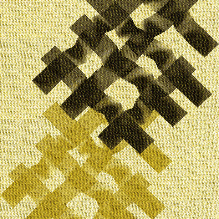 Patterned Dark Yellow Green Rug, pat3541yw