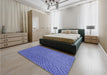 Patterned Sky Blue Rug in a Bedroom, pat3542blu