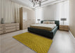 Patterned Dark Bronze Brown Rug in a Bedroom, pat3542yw