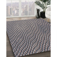 Patterned Dark Gray Novelty Rug, pat3542