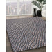 Patterned Dark Gray Novelty Rug in Family Room, pat3542