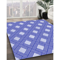 Patterned Blue Rug, pat3543blu