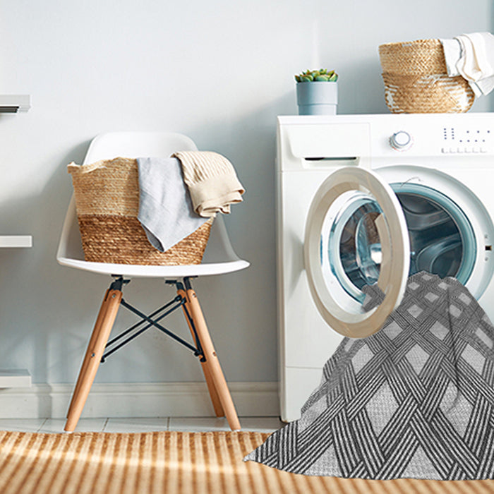 Machine Washable Transitional Gray Rug in a Washing Machine, wshpat3543gry