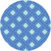 Square Patterned Blue Rug, pat3543lblu