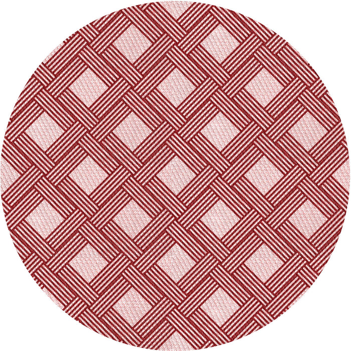 Square Patterned Red Rug, pat3543rd