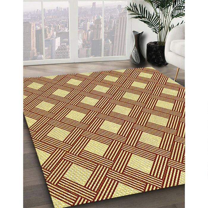 Machine Washable Transitional Red Rug in a Family Room, wshpat3543yw