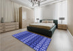 Patterned Sky Blue Rug in a Bedroom, pat3544blu