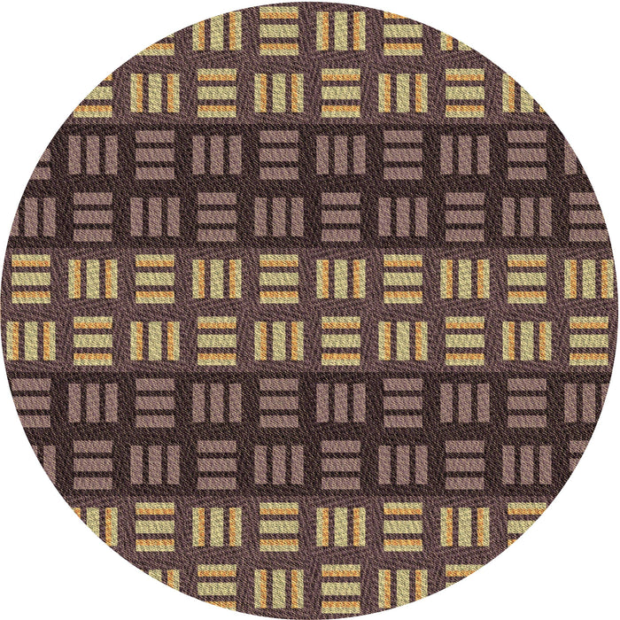 Square Patterned Bakers Brown Rug, pat3544brn