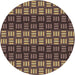 Square Patterned Bakers Brown Rug, pat3544brn