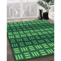 Patterned Deep Teal Green Rug, pat3544grn