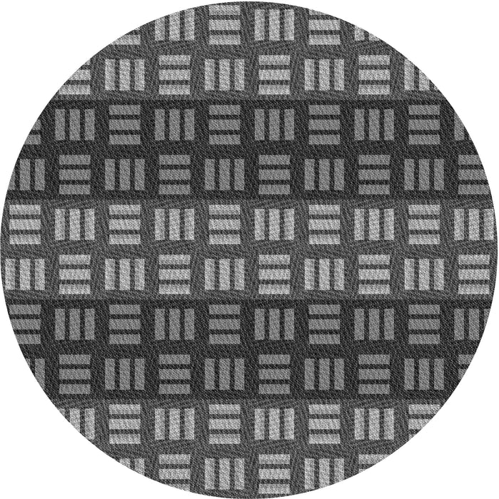 Square Patterned Dark Gray Black Rug, pat3544gry