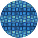 Square Patterned Blueberry Blue Rug, pat3544lblu