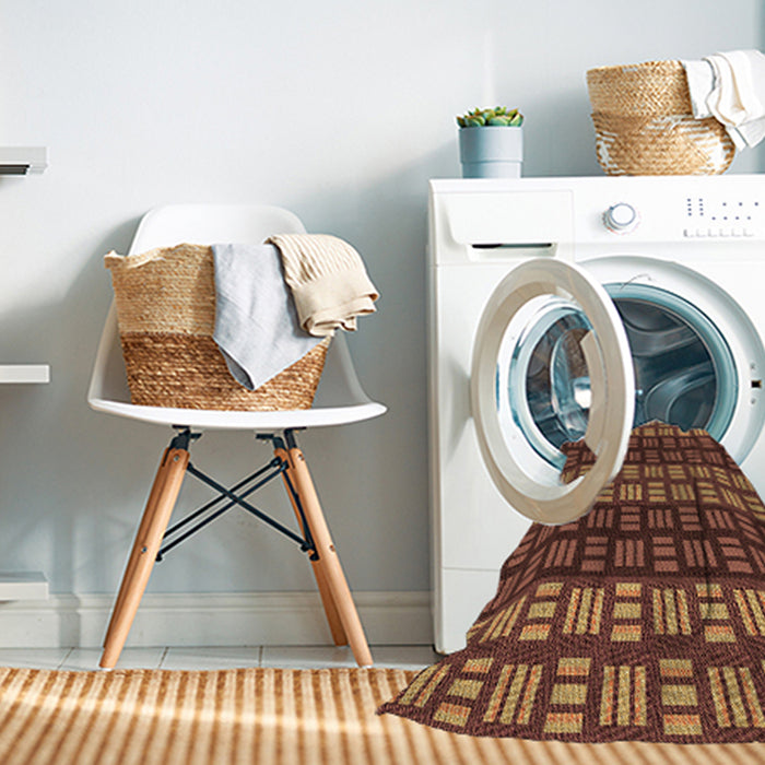 Machine Washable Transitional Orange Rug in a Washing Machine, wshpat3544org
