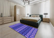 Patterned Light Slate Blue Rug in a Bedroom, pat3544pur